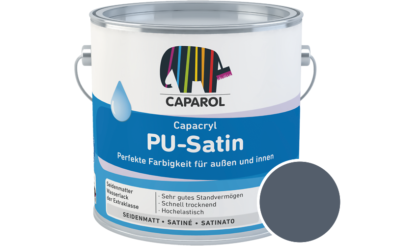 Caparol Capacryl PU-Satin 700ml Acryl-Lack / Getnt im Farbton Lazur 70