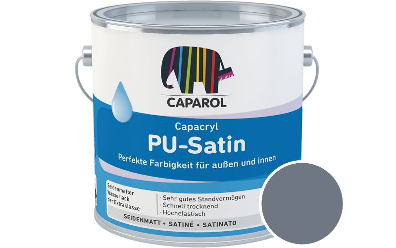 Caparol Capacryl PU-Satin 350ml Acryl-Lack / Getnt im Farbton Lazur 75