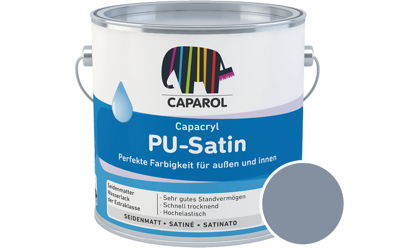 Caparol Capacryl PU-Satin 700ml Acryl-Lack / Getnt im Farbton Lazur 80