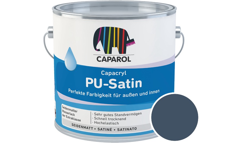 Caparol Capacryl PU-Satin 700ml Acryl-Lack / Getnt im Farbton Lazur 95