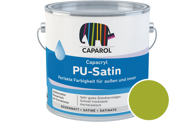 Caparol Capacryl PU-Satin 350ml Acryl-Lack / Getnt im Farbton Limette 0