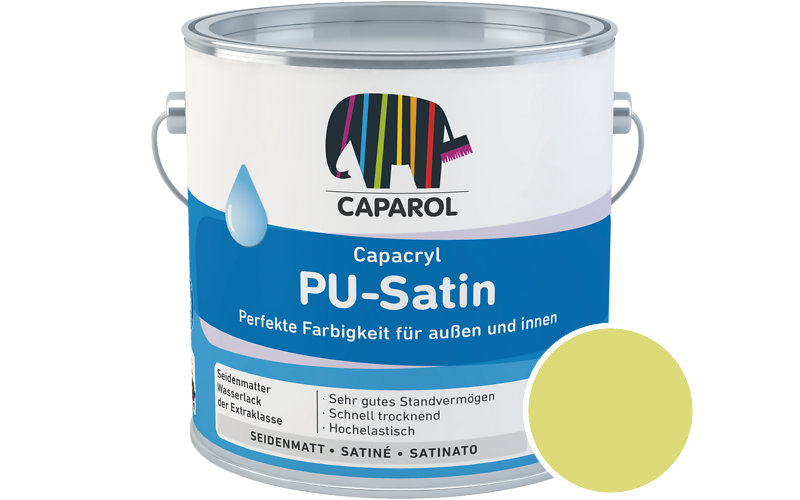 Caparol Capacryl PU-Satin 2,5L Acryl-Lack / Getnt im Farbton Limette 13