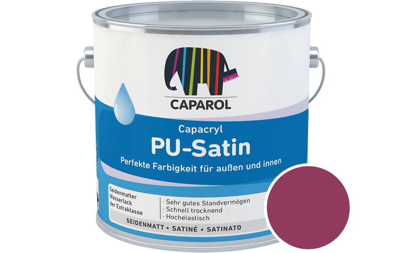 Caparol Capacryl PU-Satin 350ml Acryl-Lack / Getnt im Farbton Magenta Ava