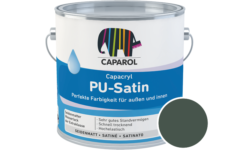 Caparol Capacryl PU-Satin 350ml Acryl-Lack / Getnt im Farbton Malachit 5