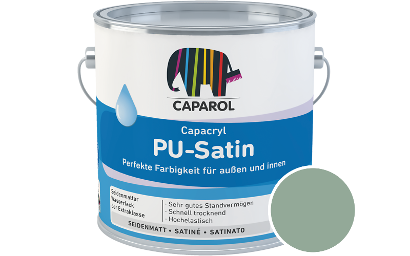 Caparol Capacryl PU-Satin 350ml Acryl-Lack / Getnt im Farbton Malachit 50