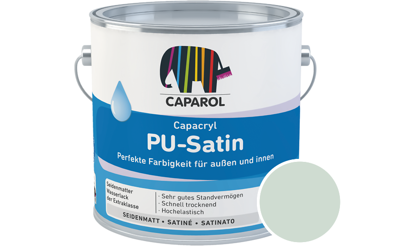 Caparol Capacryl PU-Satin 350ml Acryl-Lack / Getnt im Farbton Malachit 60