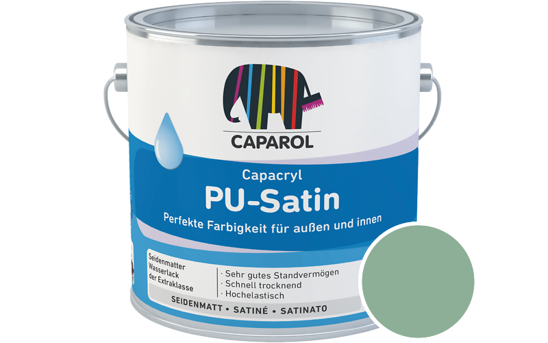 Caparol Capacryl PU-Satin 700ml Acryl-Lack / Getnt im Farbton Malachit 80