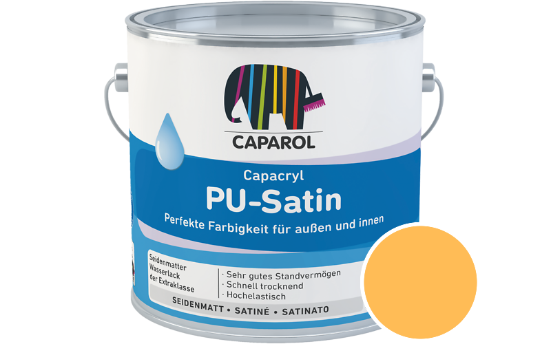 Caparol Capacryl PU-Satin 700ml Acryl-Lack / Getnt im Farbton Marill 130