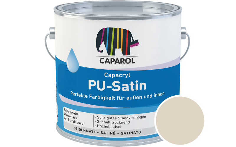 Caparol Capacryl PU-Satin 2,5L Acryl-Lack / Getnt im Farbton Marill 60