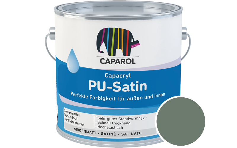 Caparol Capacryl PU-Satin 350ml Acryl-Lack / Getnt im Farbton Mint 35