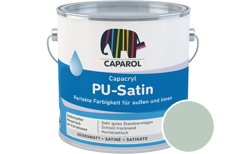 Caparol Capacryl PU-Satin 350ml Acryl-Lack / Getnt im Farbton Mint 55