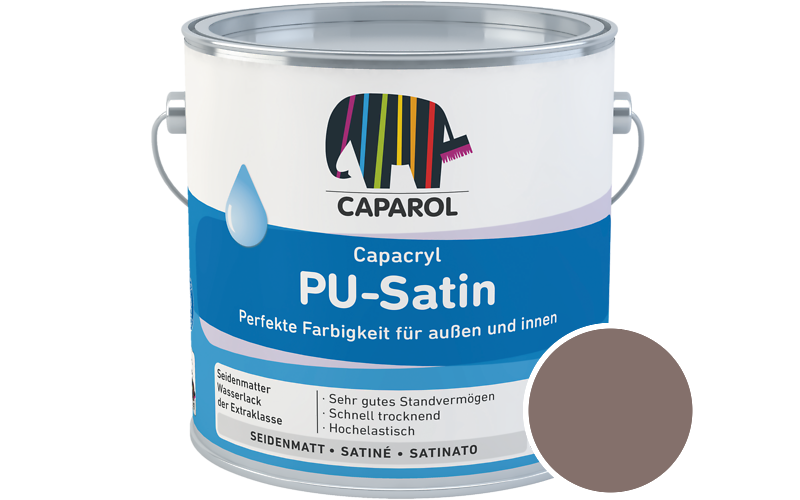 Caparol Capacryl PU-Satin 350ml Acryl-Lack / Getnt im Farbton Mocca 12