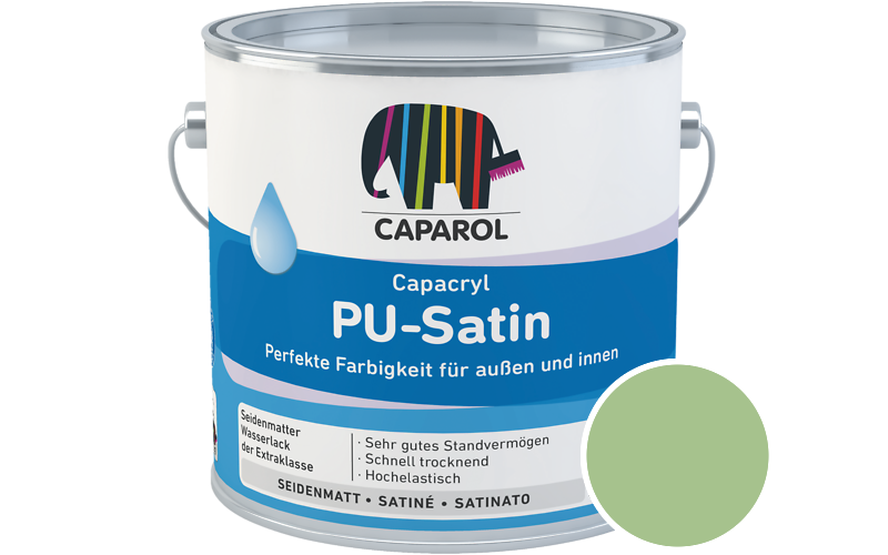 Caparol Capacryl PU-Satin 350ml Acryl-Lack / Getnt im Farbton Oase 110