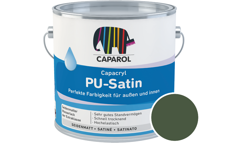Caparol Capacryl PU-Satin 700ml Acryl-Lack / Getnt im Farbton Oase 65