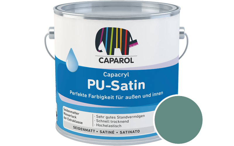 Caparol Capacryl PU-Satin 350ml Acryl-Lack / Getnt im Farbton Odenwald 12