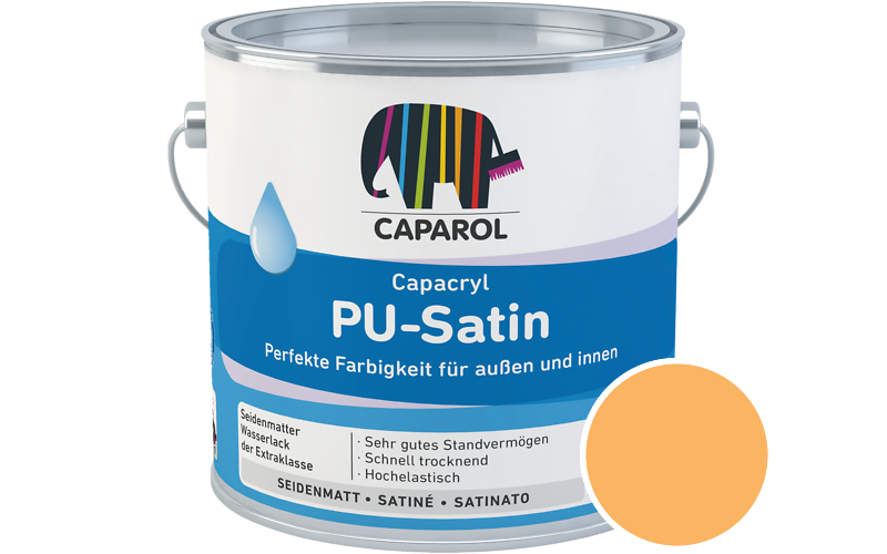 Caparol Capacryl PU-Satin 350ml Acryl-Lack / Getnt im Farbton Onyx 230