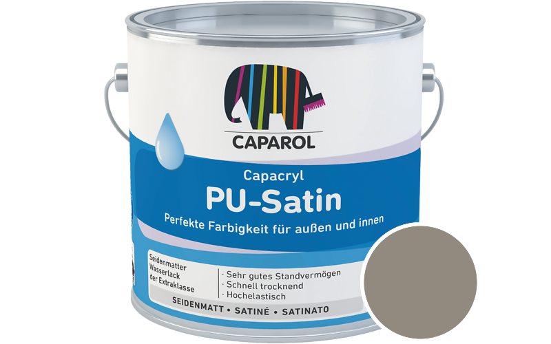 Caparol Capacryl PU-Satin 700ml Acryl-Lack / Getnt im Farbton Onyx 40