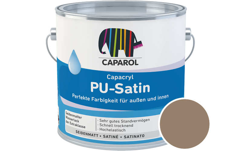 Caparol Capacryl PU-Satin 2,5L Acryl-Lack / Getnt im Farbton Onyx 95