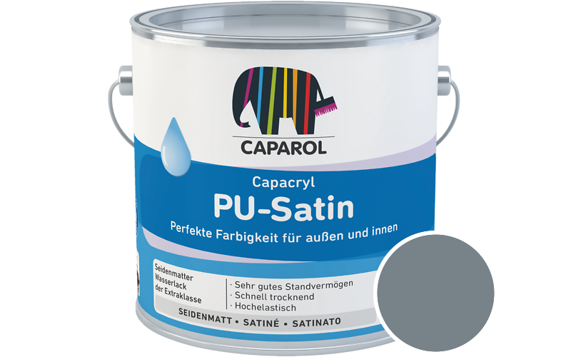 Caparol Capacryl PU-Satin 2,5L Acryl-Lack / Getnt im Farbton Pacific 45