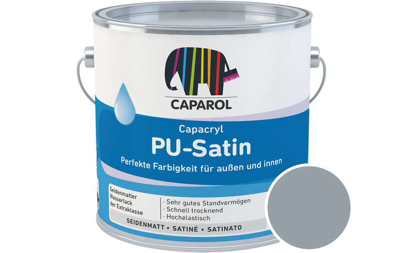 Caparol Capacryl PU-Satin 2,5L Acryl-Lack / Getnt im Farbton Pacific 65