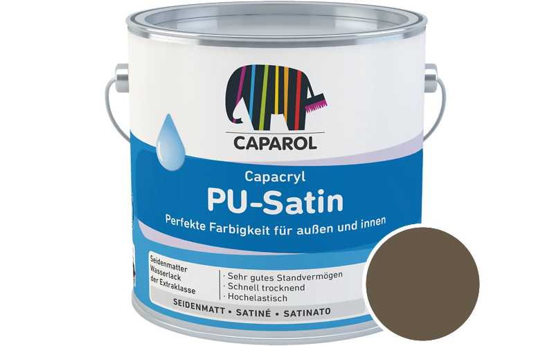 Caparol Capacryl PU-Satin 2,5L Acryl-Lack / Getnt im Farbton Palazzo 155