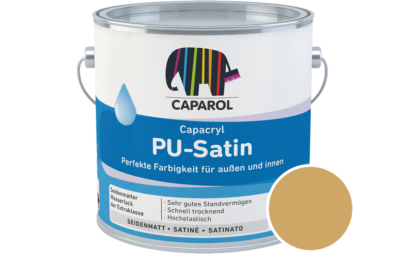 Caparol Capacryl PU-Satin 2,5L Acryl-Lack / Getnt im Farbton Palazzo 255