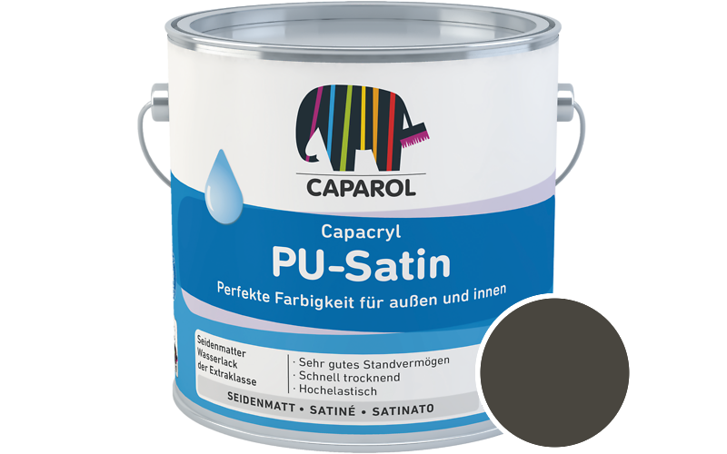 Caparol Capacryl PU-Satin 2,5L Acryl-Lack / Getnt im Farbton Palazzo 65
