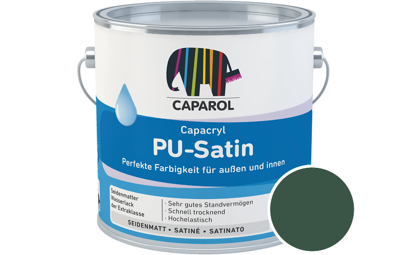 Caparol Capacryl PU-Satin 700ml Acryl-Lack / Getnt im Farbton Palm 35
