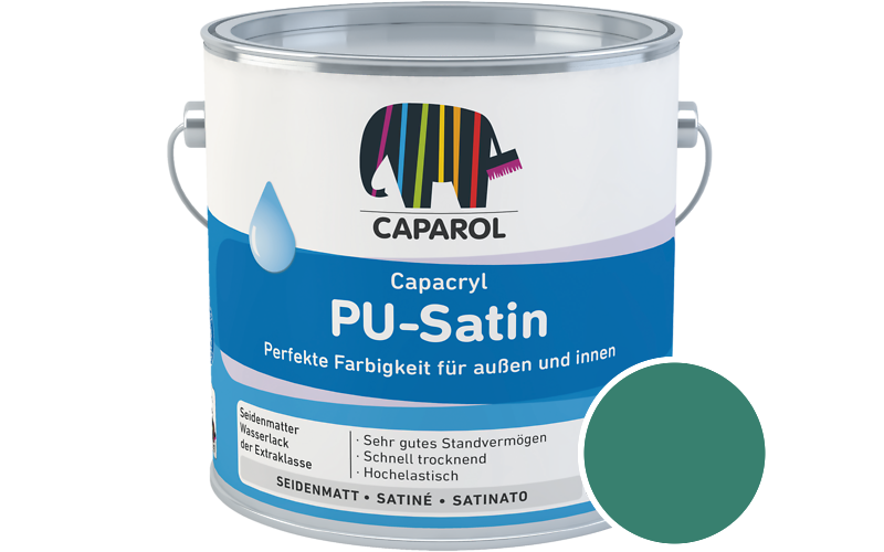 Caparol Capacryl PU-Satin 700ml Acryl-Lack / Getnt im Farbton Patina 100