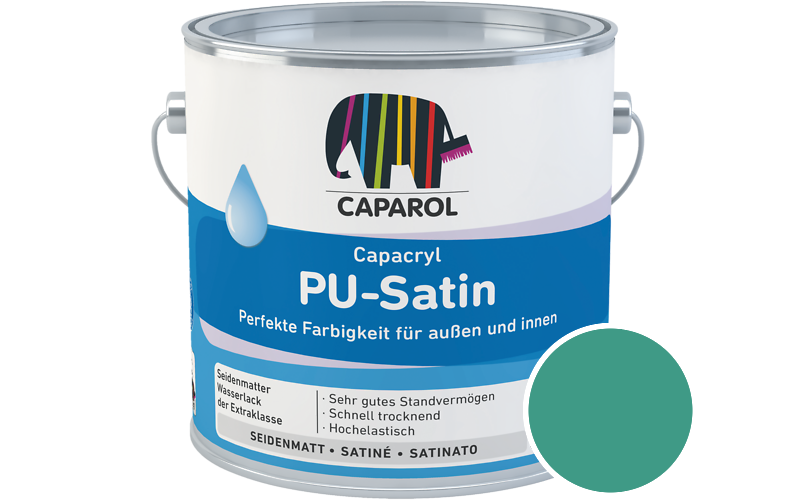 Caparol Capacryl PU-Satin 2,5L Acryl-Lack / Getnt im Farbton Patina 105