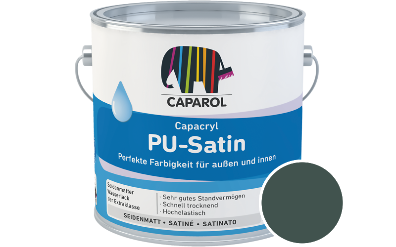 Caparol Capacryl PU-Satin 2,5L Acryl-Lack / Getnt im Farbton Patina 40