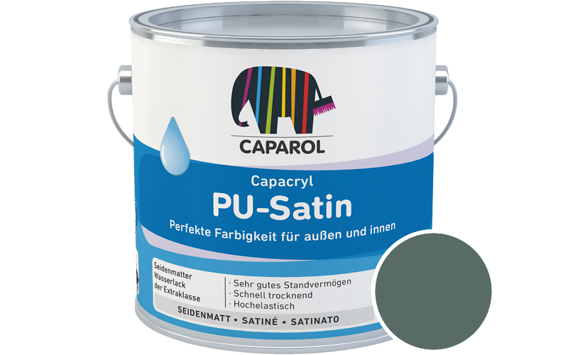 Caparol Capacryl PU-Satin 2,5L Acryl-Lack / Getnt im Farbton Patina 45