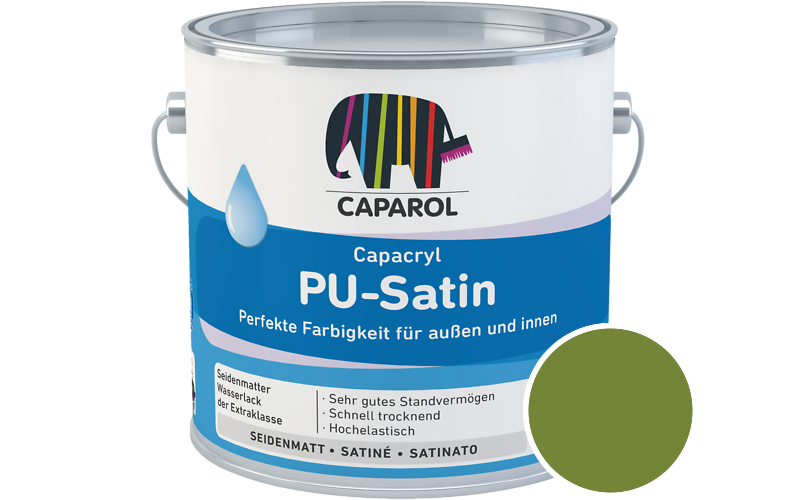 Caparol Capacryl PU-Satin 350ml Acryl-Lack / Getnt im Farbton Pinie 65