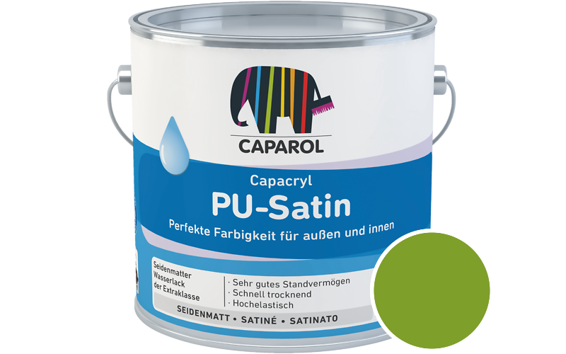 Caparol Capacryl PU-Satin 2,5L Acryl-Lack / Getnt im Farbton Pinie 95