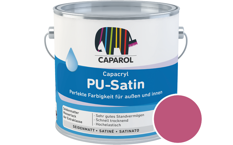 Caparol Capacryl PU-Satin 700ml Acryl-Lack / Getnt im Farbton Pink 10