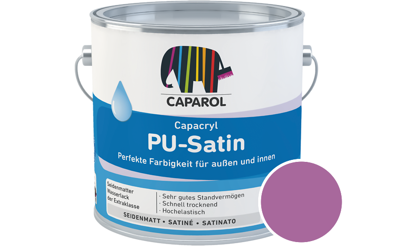 Caparol Capacryl PU-Satin 700ml Acryl-Lack / Getnt im Farbton Pink 30