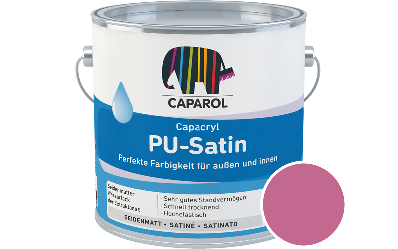 Caparol Capacryl PU-Satin 700ml Acryl-Lack / Getnt im Farbton RAL 4003 Erikaviolett