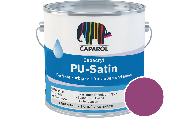 Caparol Capacryl PU-Satin 2,5L Acryl-Lack / Getnt im Farbton RAL 4006 Verkehrspurpur