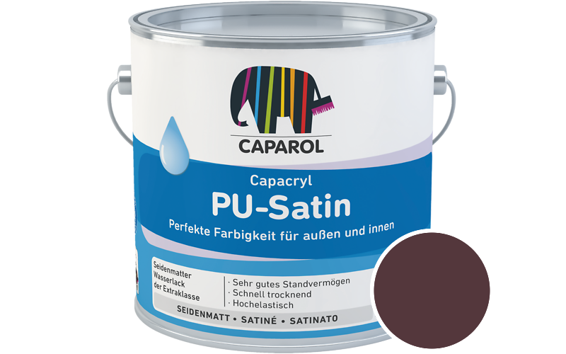 Caparol Capacryl PU-Satin 2,5L Acryl-Lack / Getnt im Farbton Rubin 5