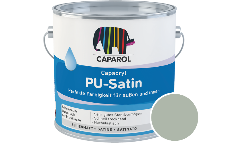 Caparol Capacryl PU-Satin 2,5L Acryl-Lack / Getnt im Farbton Salbei 13