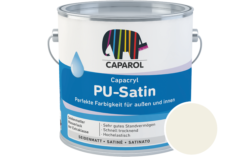 Caparol Capacryl PU-Satin 2,5L Acryl-Lack / Getnt im Farbton Tundra 60