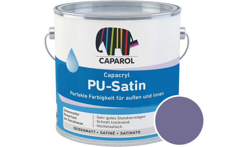 Caparol Capacryl PU-Satin 700ml Acryl-Lack / Getnt im Farbton Velvet 100