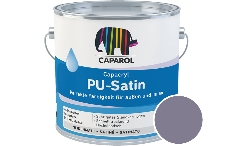 Caparol Capacryl PU-Satin 700ml Acryl-Lack / Getnt im Farbton Velvet 45