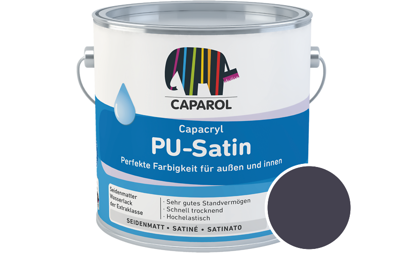 Caparol Capacryl PU-Satin 2,5L Acryl-Lack / Getnt im Farbton Velvet 5