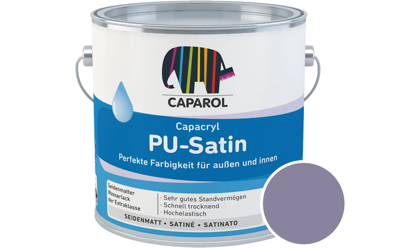 Caparol Capacryl PU-Satin 700ml Acryl-Lack / Getnt im Farbton Velvet 75