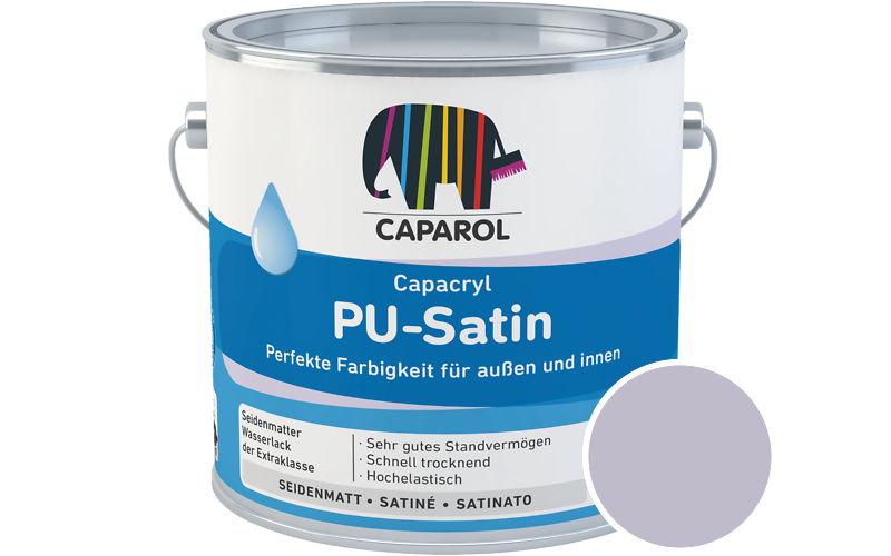 Caparol Capacryl PU-Satin 2,5L Acryl-Lack / Getnt im Farbton Velvet 85