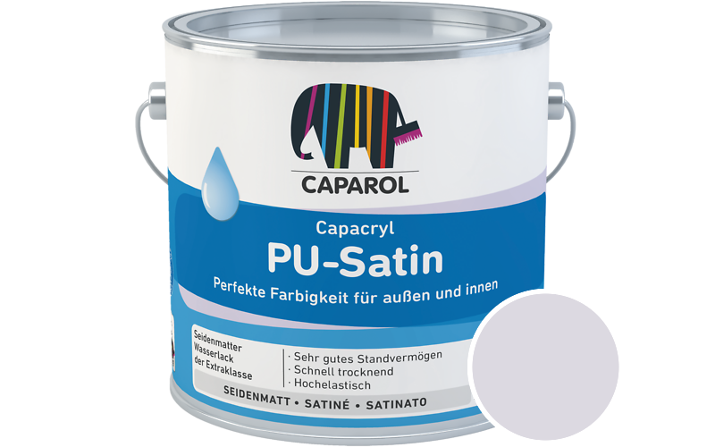 Caparol Capacryl PU-Satin 2,5L Acryl-Lack / Getnt im Farbton Velvet 90