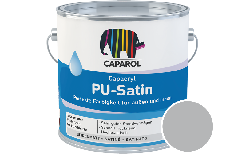 Caparol Capacryl PU-Satin 2,5L Acryl-Lack / Getnt im Farbton Venato 45