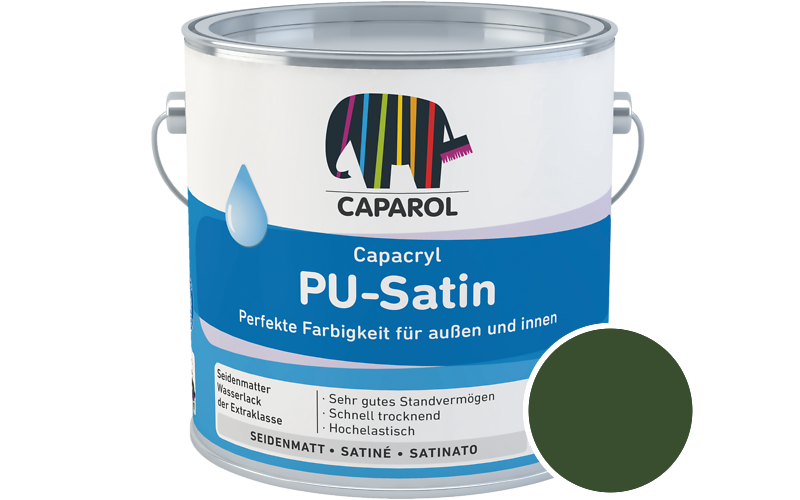 Caparol Capacryl PU-Satin 700ml Acryl-Lack / Getnt im Farbton Verdo 5