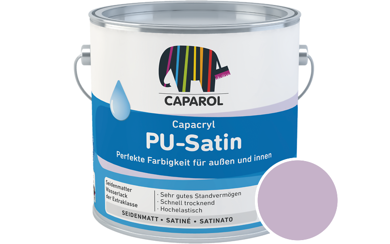 Caparol Capacryl PU-Satin 2,5L Acryl-Lack / Getnt im Farbton Viola 85